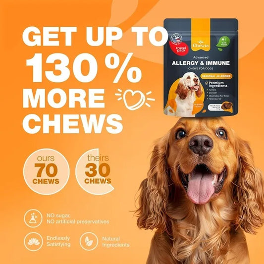 Dog Allergy Relief Chews Itch Relief For Dogs Anti Itch Dog Allergy Chews US Formulated Dog Itching Skin Relief With Salmon Oil Immune Health Seasonal Allergies & Hot Spots Support Treats