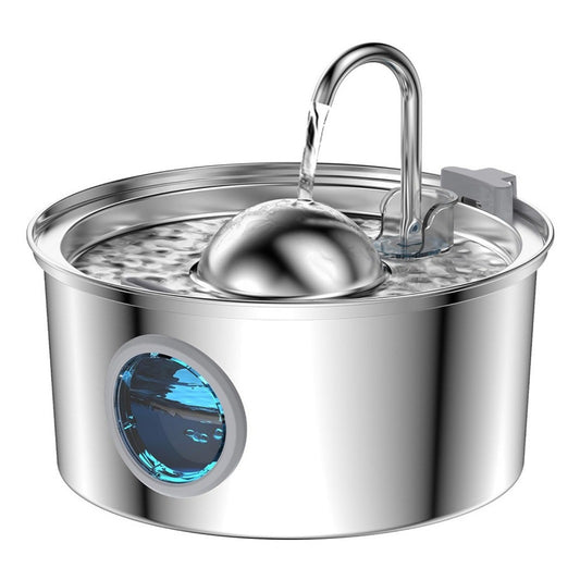 All Stainless Steel Pet Water Dispenser Round Runway Type Large Capacity Dogs And Cats Water Dispenser