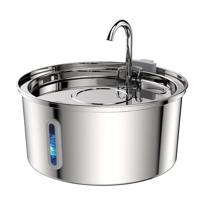 All Stainless Steel Pet Water Dispenser Round Runway Type Large Capacity Dogs And Cats Water Dispenser