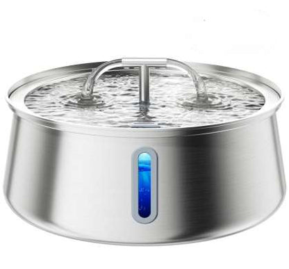 All Stainless Steel Pet Water Dispenser Round Runway Type Large Capacity Dogs And Cats Water Dispenser