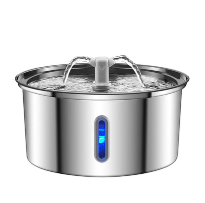 All Stainless Steel Pet Water Dispenser Round Runway Type Large Capacity Dogs And Cats Water Dispenser