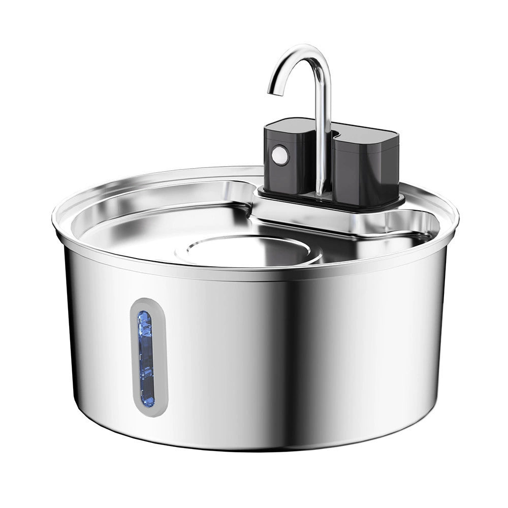 All Stainless Steel Pet Water Dispenser Round Runway Type Large Capacity Dogs And Cats Water Dispenser