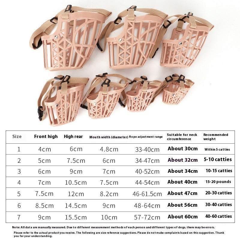 Anti-bark Anti-bite Eating Casually Dog Mask Non-grinding Mouth Small And Medium Size Dog Pet Mouth Cover