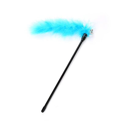 Turkey feather bell funny cat stick