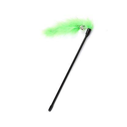 Turkey feather bell funny cat stick