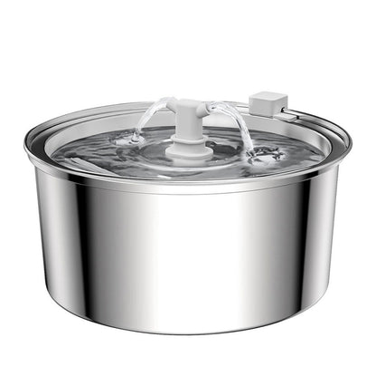 All Stainless Steel Pet Water Dispenser Round Runway Type Large Capacity Dogs And Cats Water Dispenser