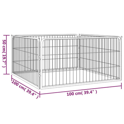 4-piece dog playpen, powder-coated