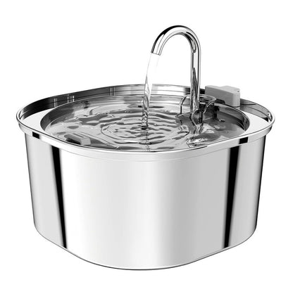 All Stainless Steel Pet Water Dispenser Round Runway Type Large Capacity Dogs And Cats Water Dispenser