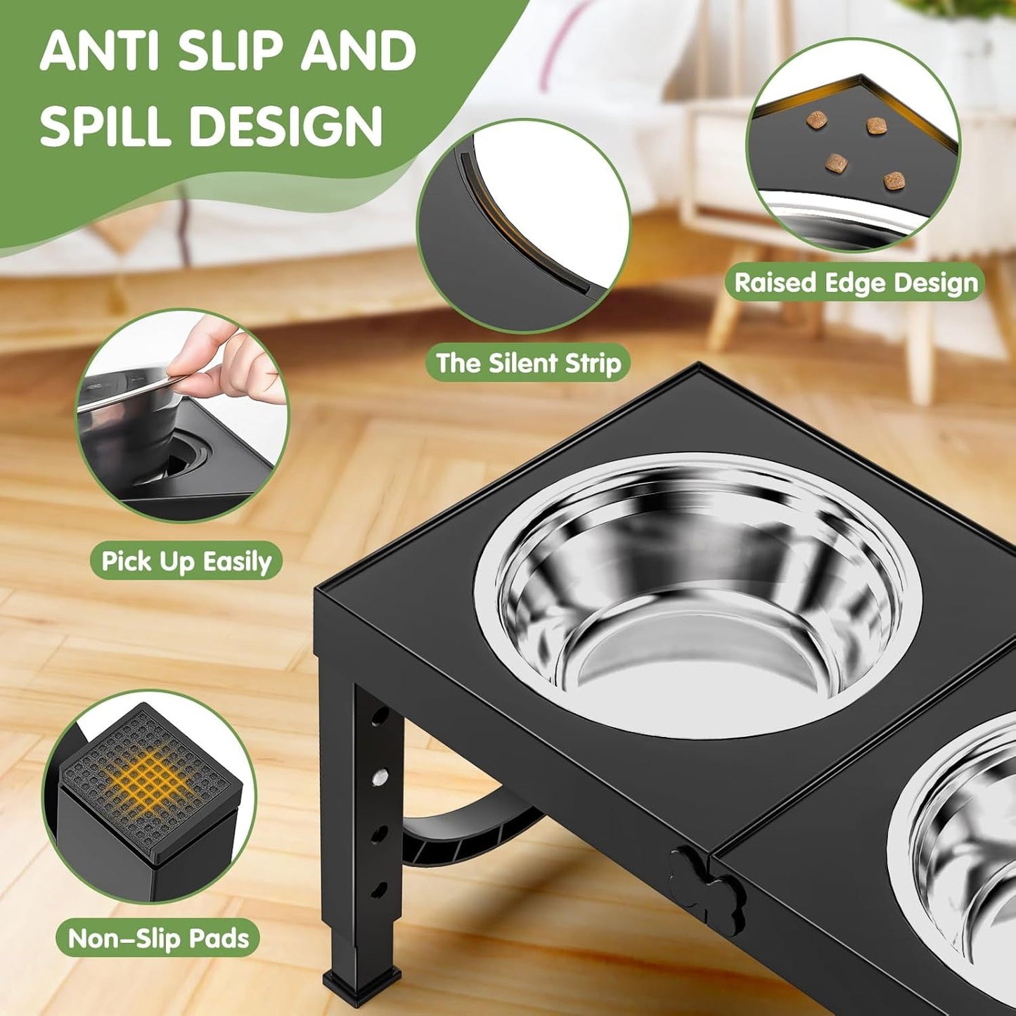 Xia Z Fashion Pet Products Black Dog Bowl Holder