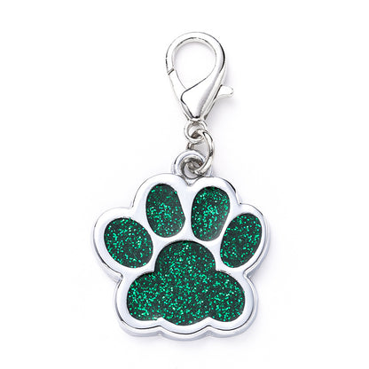 Zinc Alloy Metal Pet Tag Zinc Alloy Identity Brand Glitter Footprint Engraving Dog Tag
