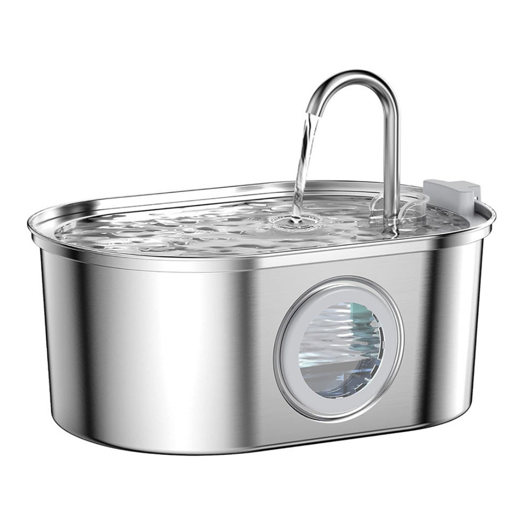 All Stainless Steel Pet Water Dispenser Round Runway Type Large Capacity Dogs And Cats Water Dispenser