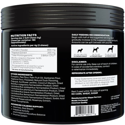 Probiotics For Dogs Support Gut Health Itchy Skin Allergies Yeast Balance Immunity Probiotics And Digestive Enzymes For Small Medium And Large Dogs 180 Probiotic Chews For Dogs Duck Flavor