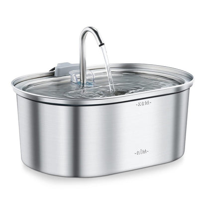 All Stainless Steel Pet Water Dispenser Round Runway Type Large Capacity Dogs And Cats Water Dispenser